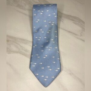 Ted Baker London classic preppy light blue/white silk necktie
